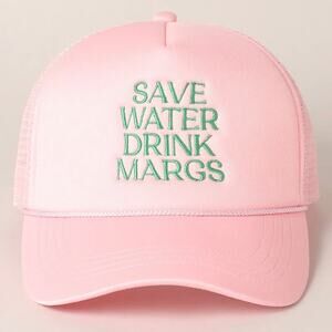 Boutique Save Water Drink Margs Pink Trucker Hat Cap